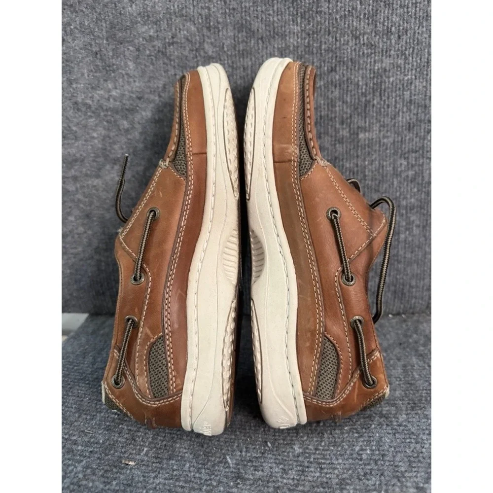 Columbia Quadensity Mens Brown Leather Boat Shoes Loafers Moc Toe Tan 10.5
